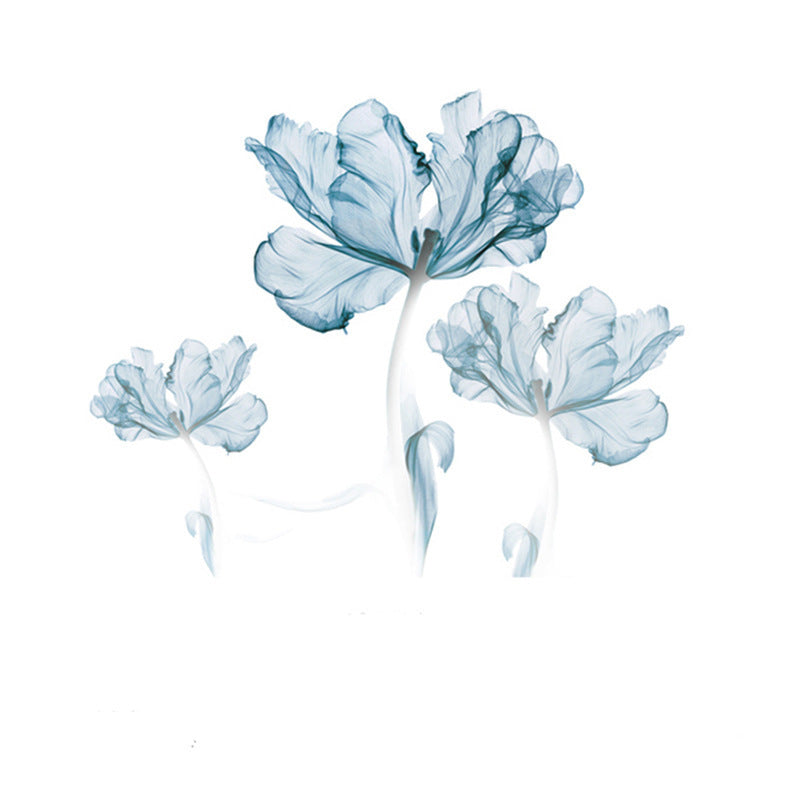 Creative Nordic blue flower wall stickers